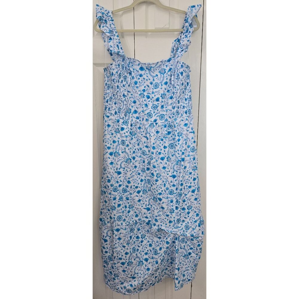 Draper James Blue Paisley Flutter Strap Cotton Maxi Dress XXL 2X NEW Cottagecore